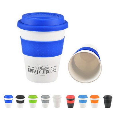 12oz Coffee Cup with Silicone Lid and Cup Sleeve