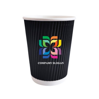 12 oz Serrated Paper Coffee Cup Double Wall