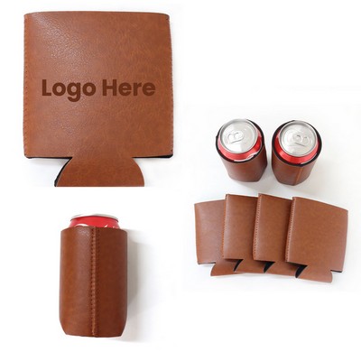 Premium PU Leather Can Holder