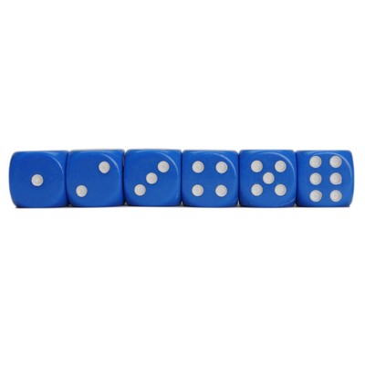 Opaque Blue Dice - Set of 6