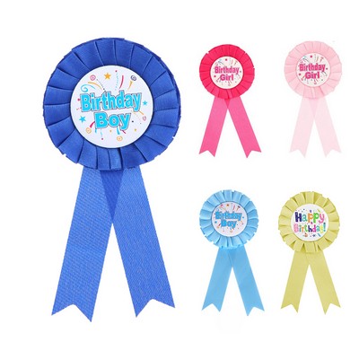 Baby Shower Tinplate Badge w/ Ribbon