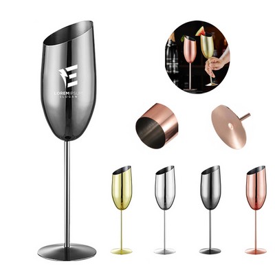 Stainless Steel 8oz Wine Cup Gold Plated Goblet Tumbler Glasses