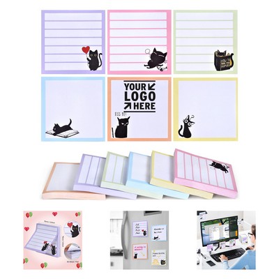 3 x 3" 80 Sheets Humorous Black Cat Notepad for Cat Lovers