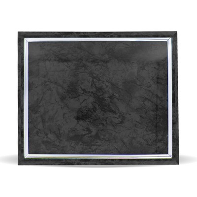 Black Plaque w/Silver Raised Border (10 1/2" x 13") - Holds (8 1/2" x 11") Certificate