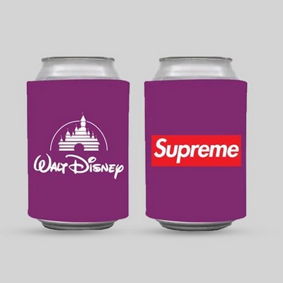 Can Sleeve Beverage Holder - One Color Imprint With Solid Color Background- 12 Oz