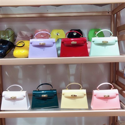 Ladies Handbag Candy Color Transparent Purse Mini Size