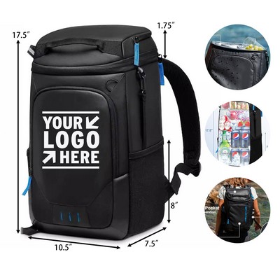 23L Multi-Pocket Nylon Cooler Backpack with Compartment