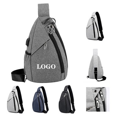 Scratch-Resistant Oxford Crossbody Bag