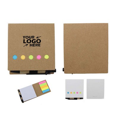 Eco-fridenly Notebook Sticky Note Pad With Pen