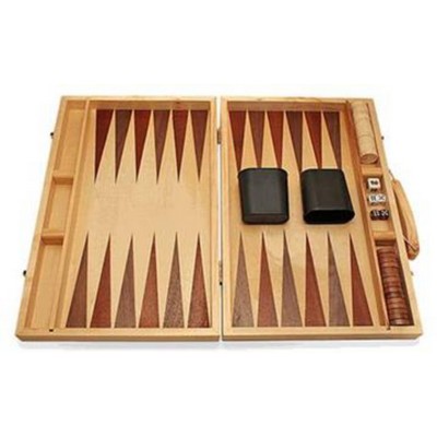 Backgammon Game with Engraved Plate
