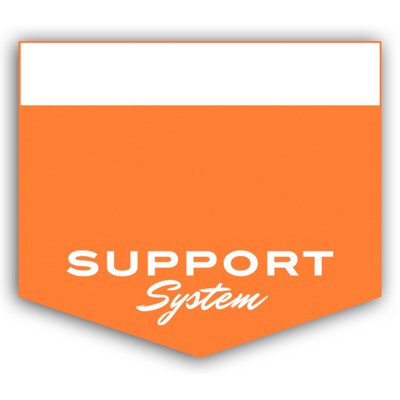 USA Made Synthetic Paper Badge Ribbon Full-Color (1.75"x2") Rectangle Pointed Bottom