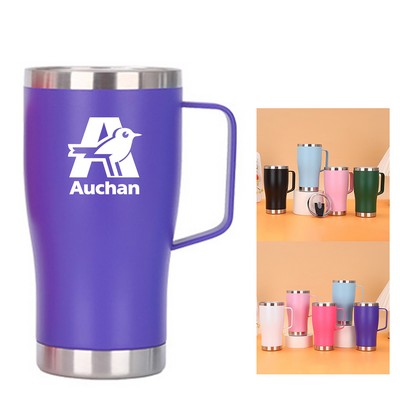 20 oz Travel Stainless Steel Coffee Mug Tumbler w/ Lid Handle