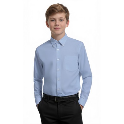 Youth Long Sleeve Cotton/ Poly Oxford Shirt