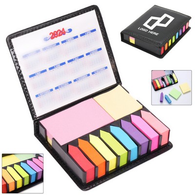 Sticky Note Memo Pads And Calendar W/ Pu Cover