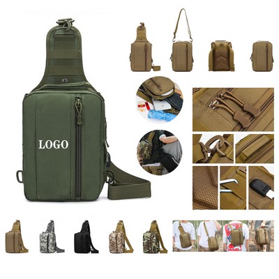 USB Camouflage Tactical Multifunctional Crossbody Chest Bag