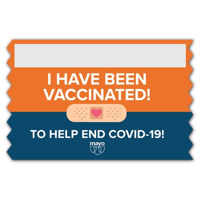 USA Made Synthetic Paper Badge Ribbon Full-Color (2.25"x3.5") Side Peaked