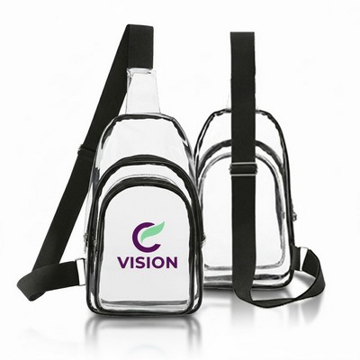 Waterproof 0.3mm Clear PVC Crossbody Sling