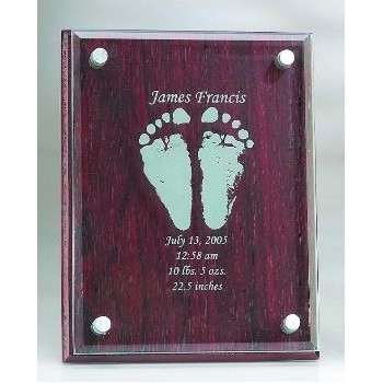 Rosewood Finish Plaque w/Glass Top (7"x9")