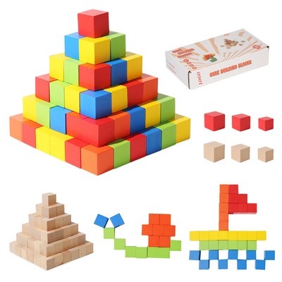 2CM Wood Cube Block Building