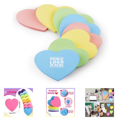 3 x 3" 75 Sheets Heart Shaped Sticky Notes
