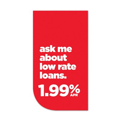 USA Made Synthetic Paper Badge Ribbon Full-Color (2.75"x5") Corner Curve