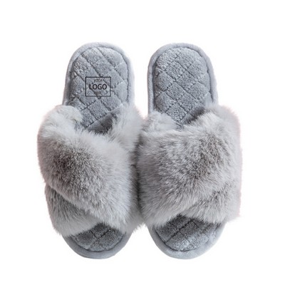 Plush Crossover Home Slippers