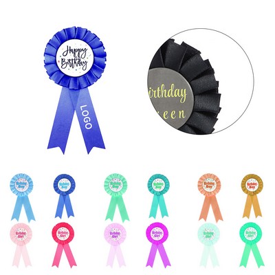 Rosette Ribbon Tinplate Badge