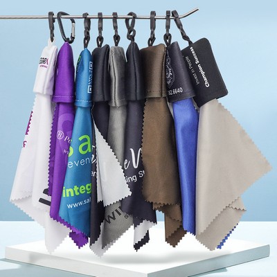 Microfiber Cloth With Pouch Glasses Cleaning Cloth