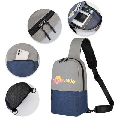 Two-Tone Crossbody Sling Backpack