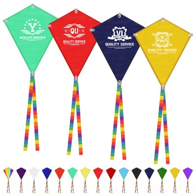 Full Color Polyester Diamond Kite Toy With String Set