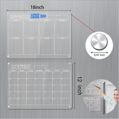 Magnetic Clear Acrylic Dry Erase Message Board