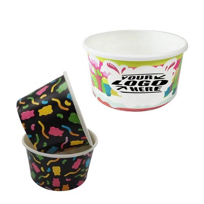 Full Color 8oz Disposable Ice Cream Cup
