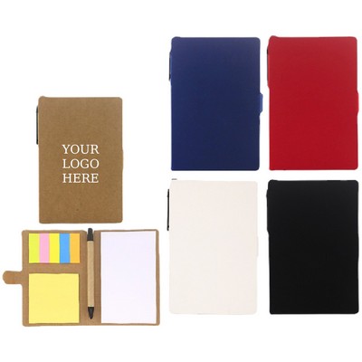 Kraft Cover Sticky Notes With Pen