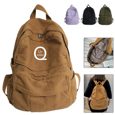 Lightweight Portable Denim Double-Shoulder School Backpack