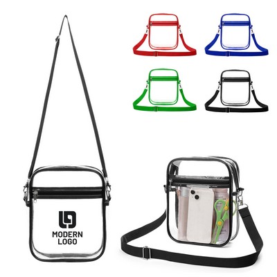 Clear PVC Crossbody Stadium Bag