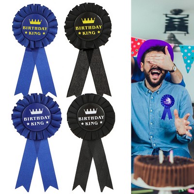 Custom Printed Tinplate Badge w/ Ribbon