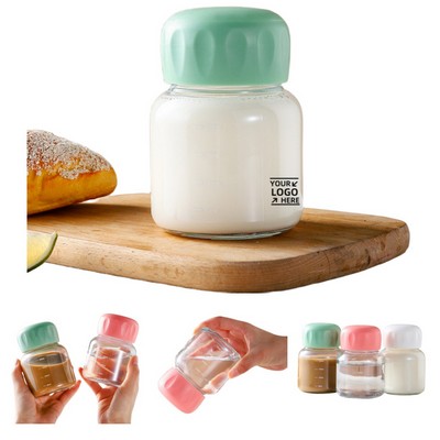 Small Borosilicate Glass Juice Bottle with Lid